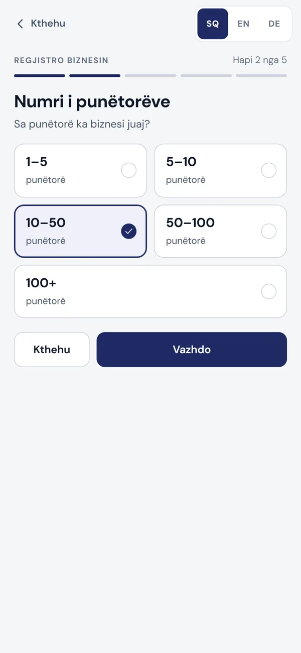 Zgjedhja e numrit të punëtorëve